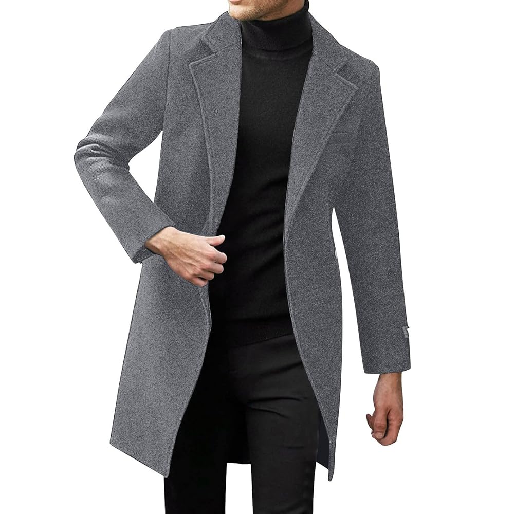 TROVE LUU COATダークグレー サイズ2 QWENTMTNTY Men Trench Coats Short Small Windproof Man Coat